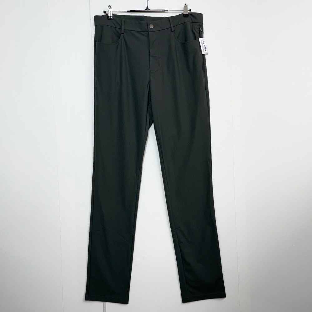 Old Navy Pants Men 34x36 Gray Active Tech Hybrid Slim 4-Way Stretch New
